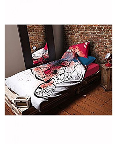 Marvel-Spiderman-Single-Bettwsche-Set-100-Baumwolle-Underground-wendbar-Design