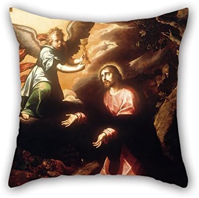 SkuGo Pillowcase Of Oil Painting Luis JuÃ¡rez - The Prayer In The Garden,for Home,couch,deck Chair,kids Room,sofa,play Room 16 X 16 Inches / 40 By 40 Cm(both Sides)