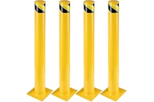 FRUYYZL Paletto per dissuasore, 91 cm Barriera Parcheggio per Parcheggio, Pilona Giallo Cepos Parcheggio per Pianificazione stradale (Φ8,9 cm, 4 pezzi)