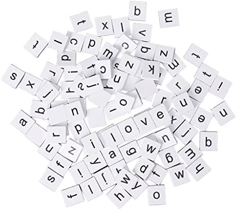 Deaum 100Pcs/Set Scrabble Tiles Lowercase Letters Numbers Crafts Alphabet Scrabbles Game