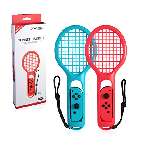 Preisvergleich Produktbild Mecotech 2 Stück Tennisschläger für Nintendo Switch Tennis Rackets Tennisschläger Joy-Con Zubehör für Nintendo Switch Spiele Mario Tennis Aces