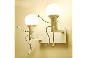 CHAO ZAN E27 Applique per cameretta dei bambini,Cartoni animati Creativo Lampada da Parete Retro Ferro Vintage Applique da Parete Modern Lampada Illuminazione,per Bar, Camera da Letto, Ristorante, Corridoio