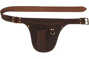 Tourbn Leather Garden Tool Bag Adjustable Waist Work Belt Pouch for Electricians Carpenters