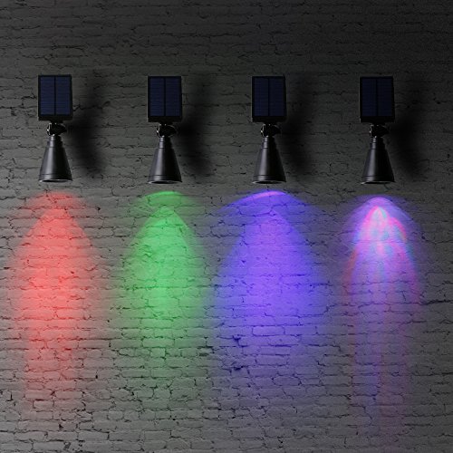 [LED 4 Farbe ]Mpow Spot Leuchte Solarleuchten mit 4 Farben LED IP65 Wasserdicht Gartenleuchten mit 200 Lummen Gartenleuchte mit Erdspieß Solar Spotlight für Garten Deko Garten / Outdoor Landscape - 6