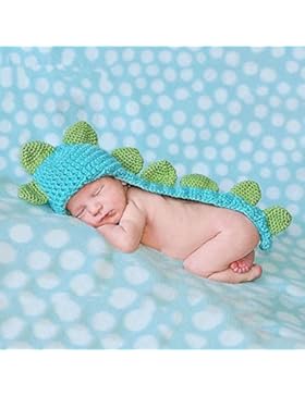 HAPPY ELEMENTS Neugeborenes Fotoprofil Karikatur Dinosaurier Stricken Häkeln Kapuzen Baby Geboren Fotografie Kleidung...