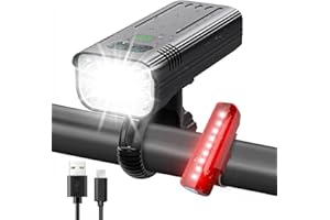 Victoper Luci Bici, Luce Bici Anteriore Posteriore Lumini Ultra Alti Luci Bicicletta LED modalità Multiple IPX 5 Ricaricabile Tramite USB Adatto per Maggior Parte delle Biciclette