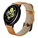 Produktbild Glowjoy Lederarmband Ersatz für Samsung Galaxy Watch Active 20mm,Premium Leder Uhrenarmband Ersatzarmband Verstellbar Wristband mit Schwarze Anschlüsse für Mädchen Herren Damen (Orange)