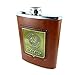 Produktbild Edelstahl Flachmann Schnapsbehälter Schnaps Flasche CCCP Leder braun 8 oz (240ml)