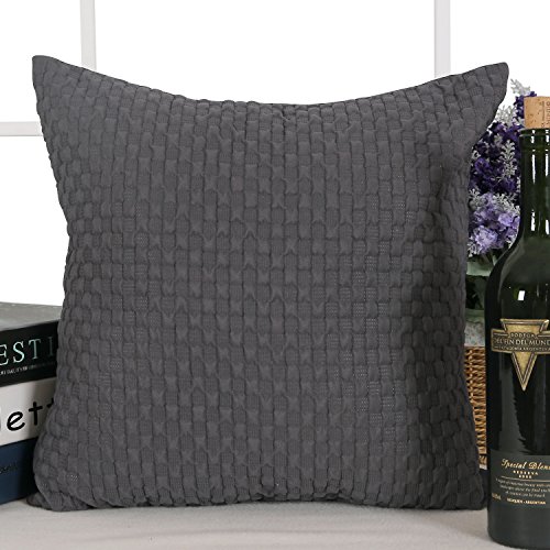 Deconovo Kissenhüllen Wohnzimmer Kissenbezüge Auto Zierkissenbezüge 40×40 cm Dunkelgrau 4er set - 6