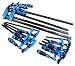 Produktbild F-Klammerzwinge mit Schnellschieber, 4 x 150 mm, 4 x 300 mm und 4 x 600 mm, blauer Griff, 12 Stück