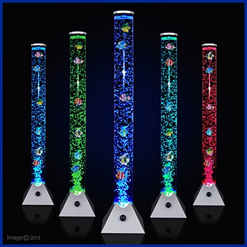 Stunning 90cm Colour Changing LED Mood Bubble Tower Lamp Fish Water Tube Floor Standing Lamp Light