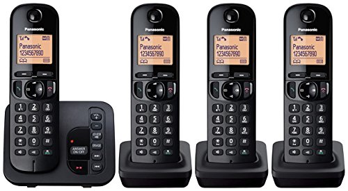 Price comparison product image Panasonic KX-TGC224EB Digital Cordless Phone with LCD Display - Black