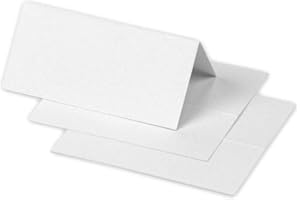 Clairefontaine 75016C - Paquet de 25 Marque-Places - Format 8,5x8cm - 210g/m² - Coloris Blanc - Invitation Evènements et Correspondance - Gamme Pollen - Papier Premium Lisse