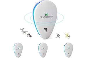 YOUKK Repelente Ultrasónico de Plagas,2024 Nuevo Electrónico Repelente Mosquitos Insectos para Interiores Anti Cucarachas, Moscas,Mosquitos,Ratones,Arañas,100% Inofensivo para Mascotas y Humanos