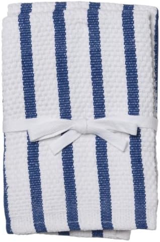 HIC 14- by 14-inch Royal Blue Stripe Casserole Dish Cloth, Set of 2 by Gourmet Classics