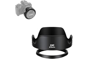 58mm Gegenlichtblende, JJC Universelle Tulpenform-Streulichtblende kompatibel mit Canon RF 24-50mm F4.5-6.3, RF-S 14-30mm F4-6.3 is STM PZ, Fujifilm XF 18-55mm F2.8-4 OIS, XF 33mm F1.4 R LM WR