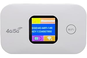 Goshyda 4G 5G WiFi Mobile Hotspot, 300Mbps Enrutador WiFi Portátil de Alta Velocidad Conecta hasta 10 Dispositivos, con Batería de 2100 MAh, para Acampar de Viajes en Casa