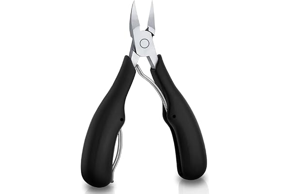 Skypearll Toe Nail Clipper, Professional Thick & Ingrown Toenail Correction Tool, Pedicure Clippers Toe Nail Cutter for Men & Women, Super Sharp Curved Blade Grooming Tool Black