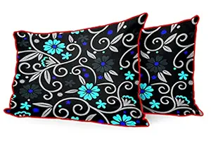 DreamVio Jute Fabric Printed Decorative Throw/Pillow Covers, Cushion Covers for Living Room, Bed Room, Sofa,Chairs,Pillow Cases, Pillow Covers Set of 2, Size 18x27 Inches Style220
