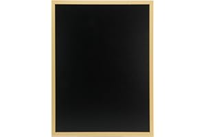 SECURIT - Pizarra de Pared "Woody" + Rotulador de Tiza Líquida - Pizarra Doble Cara - Marco de Madera Lacada - 60 x 80 cm - Color Teca