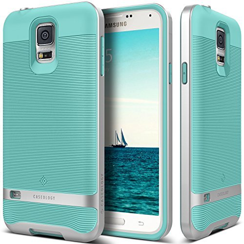Caseology Funda Galaxy S5   Serie Wavelength  Duradero Antideslizante Gota de Protecci  n  Turquesa  para Samsung Galaxy S5  2014  - Turquesa