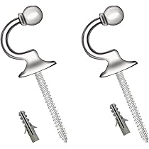 2 Pièces Gris Argent Crochets U Hémisphèrique, Embrasses De Rideaux Crochets à Visser, Crochets En Métal à Fixer Au Mur, Pour Rideaux Muraux | Leroy Merlin