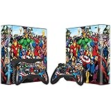 Superheroes Sticker Decal Skin Only for Microsoft Xbox 360E Console+Controllers