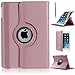 Price comparison product image DN-TECHNOLOGY Case for Apple iPad Mini 1 2 3 (Not for iPad Mini 4), 360 Rotating Leather Smart Auto Wake/Sleep Flip Case For Apple iPad Mini/iPad Mini2/iPad Mini3 Shockproof Cover(ROSE GOLD)
