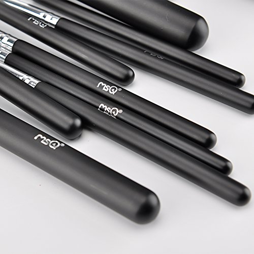 Make up Pinsel Set 15 Stück Kosmetische Bürsten Weiche Natürliche Haar Und Synthetisches Haar Natürliche hölzerne Handgriff-Berufsverfassungs-Bürsten mit Luxuxpu-ledernes Fall-Beutel-Beutel Best Für Geschenk - 5