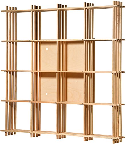 doLuxe 29705e Flexibles Designer Wandregal mit 680 Möglichkeiten, CD DVD Regal offen zum Aufhängen, Schweberegal, Holz, natur, 97.00 x 16.00 x 97.00 cm - 2
