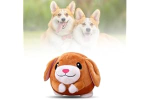 FUXNGZI Aktives bewegendes Haustier-Plüschtier, Hundeball Hundespielzeug Futter Ball, Sprechendes und Wiederholendes Lustiges Stofftier, Interaktives Hundespielzeug Leckerli Spielzeug Ball (Hündchen)