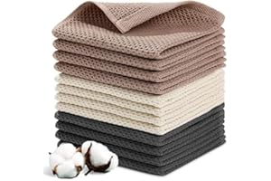 YUTUY Geschirrtücher 100% Baumwolle,Küchentücher 12er Set 34x34cm,Handtuch Set Weiche Geschirrhandtücher Küchenhandtücher Saugfähig Dicke Premium Geschirrtuch Spüllappen Putzlappen