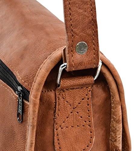 Gusti Leder nature „Andy 9,7″ iPad-Air Umhängetasche Lederhandtasche Handtasche Tabletasche 10,1“ Retro Vintage Abendtasche Ledertasche Stylisch Klein Herren Ziegenleder Damen braun H1n-5 - 9