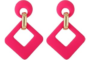 SIXDUTON Orecchini Quadrati in Acrilico, Vintage e Piuttosto Esagerati Orecchini Eleganti Colorati, Adatti per Donne e Ragazze in Estate