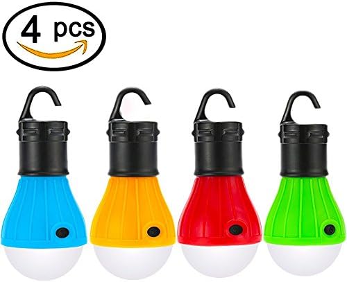 LED Tent Lamp, 4 Pack Waterproof Hurricane Emergency Tent Light for Backpacking, Hiking, Fishing, Camping & Outdoor Lighting