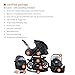 Bergsteiger Milano Combination Pram 3-in-1 System; car seat; (10-piece mega set; 8 colours)