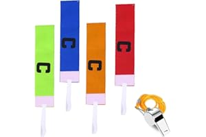 SGERUFZ 4 pezzi fasce per capitano da calcio, elastici regolabili per adulti, ragazzi, uomini, ragazze, fascia da capitano, fascia capitano calcio bambino