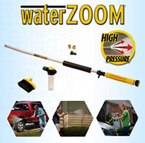 Giftsbynet Water Zoom Garden Hose High Pressure Metal Jet Attachment +Soap Dispenser + Brush UK