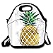 Produktbild Cool Insulated Lunch Bag Tote Reusable Waterproof School Picnic Carrying Gourmet Lunchbox Container Organizer For Women, Men, Adults, Kids, Girls and Boys - Gold Leaf Pineapple on Marble Background