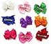 25pcs 4 Inches Boutique Hair Bows Girls Kids Children Alligator Clip Grosgrain Ribbon Headbands