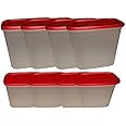 Tupperware New Smart Saver Plastic Container Set, 1.7 litres, Set of 9, Multicolour