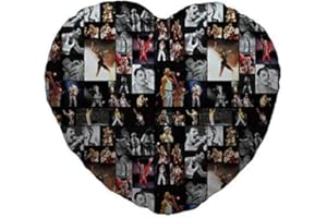 L&S PRINTS FOAM DESIGNS Colour Freddie Mercury Fan Montage Design Heart Shaped Cushion, Multi, 14 x 14