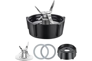 Bassulouda Para licuadora Osterizadora, 4 cuchillas de montaje junta de goma de 2 piezas 4961