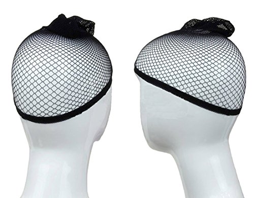 2 Pack Schwarz Mesh Stil Elastische Perücken Perückennetz