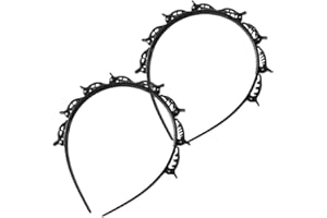 AIDQXBAOER 2 Pezzi Forcina per capelli a doppia frangia, Double Bangs Hairstyle Hairpin, cerchietti per capell antiscivolo a doppio strato per donne e ragazze(Nero)