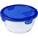 PYREX Cook &amp; Go Round 20 cm 160CL with Cook&amp;GO Lid, Blue, 1.85 Inches