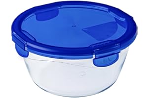 Pyrex - Cook & go - Boîte Ronde en Verre avec Couvercle Hermétique et Étanche Ø 20 cm - Cuisinez au Four, Conservez et Emportez