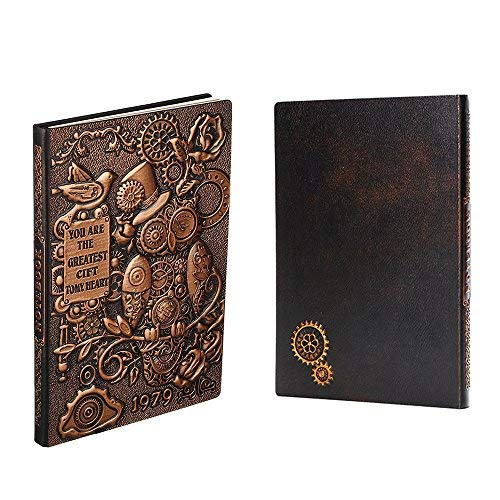 XUAN Taccuino righe a5,personale Diario di Viaggio pelle,Quaderno Appunti vintage, copertina rigida,fatto a mano,Goffrata,200 pagine,idee Regalo compleanno laurea per Donna Uomo Ragazza ragazzo amica