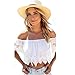 Produktbild Weste Tops Frauen, lmmvp Sexy Boho Spitze Bluse Schulterfrei Tank Tops T-Shirt
