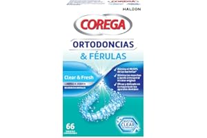 Corega Tabletas Limpiadoras para Férula Dental y Ortodoncia, Limpieza Rápida y Fácil de Usar, 66 Tabletas
